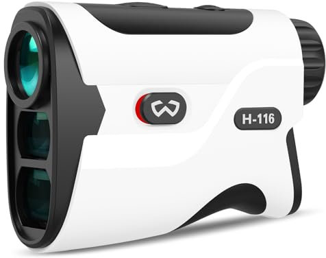 WOSPORTS Golf Rangefinder with Slope - 1200/1500 Yards Range Finder Golf with Magnetic Strap, Flag Pole Locking Vibration, 6X Magnification (H-116-1500 Yards)