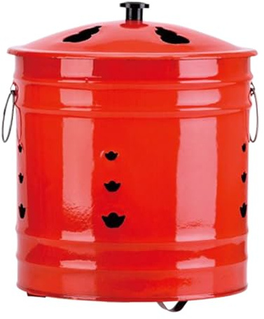 objbhuely Bote de fuego con tapa, mango ergonómico de barril de fuego, cuenco a prueba de chispas para patio trasero, interior, playa, porche, balcón, camping, jardín