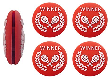 G-Lueck Juego de 4 amortiguadores de vibración Winner Tennis (rojo)