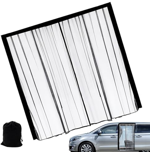 Vhjlfig Mosquitera Magnética Para Puerta De Camping-Car | Red Magnética Negra 150 x 110 cm - Pantalla Antimosca Para Puerta Corrediza De Camper Para Camping Viaje Protección Oscuridad
