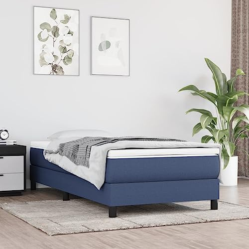 Holepyr Resårmadrass med fickfjäder 80 x 200 x 20 cm blå med tygöverdrag, andningsbar vändmadrass för sovrum, gästrum, lägenhet, erbjuder bekväm soffa och vilsam lugn