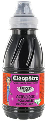 CLEOPATRE - PAM250-2 - Peinture Acrylique Princess Merit - Noir - Flacon 250 ml