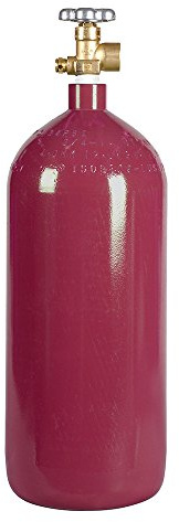 40 cu ft Steel Helium Cylinder - CGA580 Valve - DOT Approved