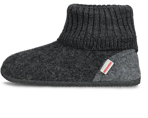 GIESSWEIN Hüttenschuhe Kramsach Adults - Warme Filz-Hausschuhe für Damen & Herren, rutschfeste Pantoffeln, High-Slippers, Geschlossen