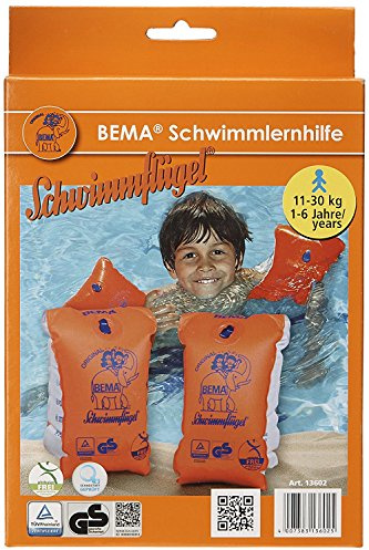 BEMA® Original Schwimmflügel, orange, Größe 0, 11-30 kg, 1-6 Jahre (5 Paar)