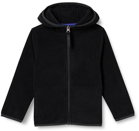 Amazon Essentials Chaqueta de Forro Polar con Capucha y Cremallera Completa Niño, Negro, 4 años
