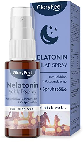 Melatonin Spray Minze - Ruhiger Schlaf für 220 Nächte - 0,5mg Melatonin Hochdosiert + Passionsblume, Baldrian, Melisse, Lavendel, Vitamin B6 & B1 - Sleep Spray ohne Alkohol, Zuckerfrei und Vegan