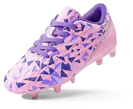 DREAM PAIRS Boys Girls Youth Kids Football Boots, pink lilac, 36 EU