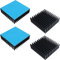 Alluminio Dissipatore, CTRICALVER Dissipatore di calore, Con nastro adesivo termico conduttivo blu, per raffreddamento stampanti 3D, 4 pezzi, 40 x 40 x 11 mm, colore: nero