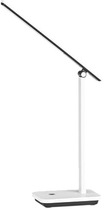 Eglo Iniesta Lámpara de mesa led recargable, lámpara táctil y regulable para mesilla de noche. Lámpara de escritorio con función de carga USB, plástico blanco y negro, blanco cálido-blanco frío