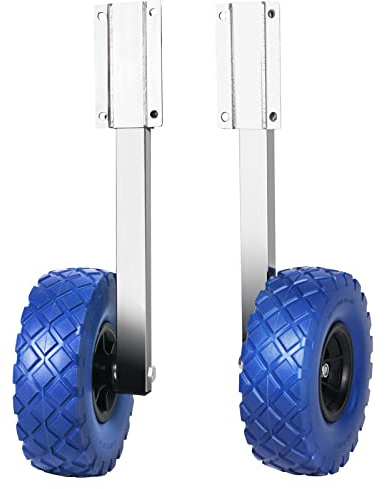CHEINAUTO Boat Launching Wheels Stainless Steel Transom Launching Wheel Dolly with 10 Wheel Set for Inflatable Boat & Aluminum Boat