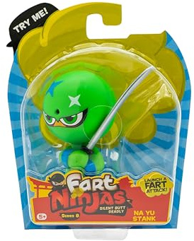 Fart Ninjas | Na Yu Stank Series 8 Collectible Figures | 10 Hilariously Realistic Fart Sounds | Ages 5+ Gifts & Toys 8 to Collect, Green