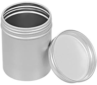 TOP-VIGOR Boîte ronde en aluminium de 80 ml - Bocal de rangement pour échantillons de produits cosmétiques - Petit pot en métal portable avec couvercle à vis pour bricolage, beauté, bougies,