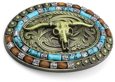 LWLWA Cowboy Gürtelschnalle, Zinklegierungsmaterial Gürtelschnalle mit Stierkopf Logo, Cowboy Gürtel Herren, zum Austausch und Dekoration von Gürteln und Lederprodukten