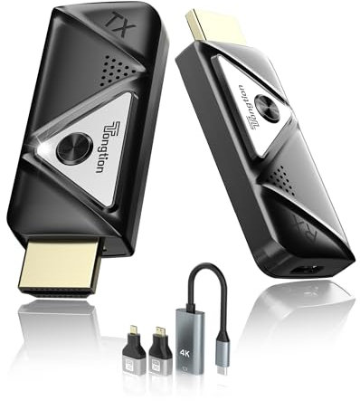 Wireless HDMI Transmitter and Receiver, 1080P Low Latency Reichweite bis 30m, Drahtloses HDMI Funkübertragung für Streaming Video Audio File von, Laptop, PC zu HDTV, Projektor