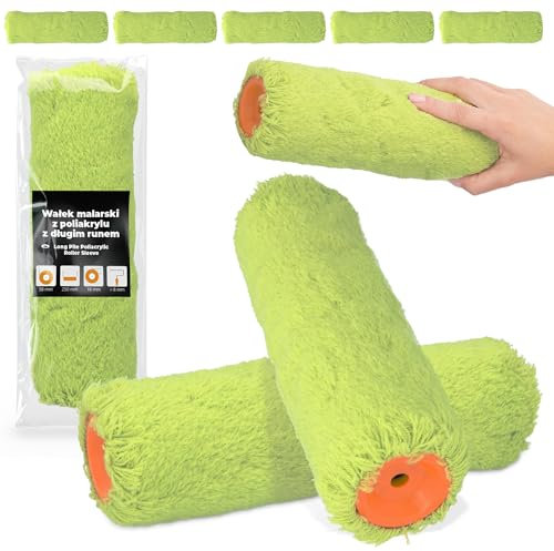 5x Farbroller 25 cm Ersatzrolle Farbwalze Malerroller Malerwalze Roller Lange Haare Streichen Malen Farbe Lackier Möbel Wände Renovierung Farbzubehör Robust