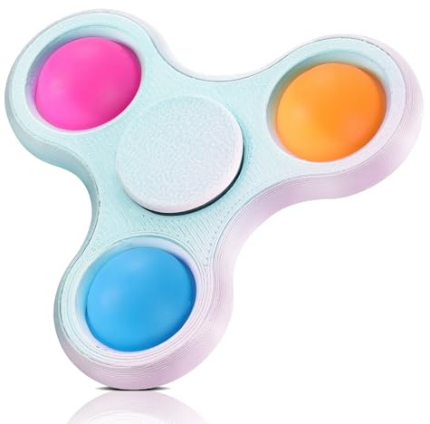Scione Pop Spinner Imprimé 3D - Cadeaux de Fête pour Enfants et Adultes, Aide à la Concentration TDAH et à l'Anxiété, Récompenses pour Salle de Classe - Bleu et Rose