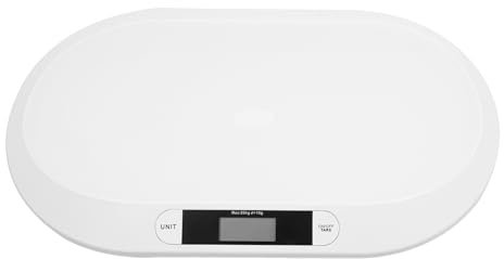 Digitale Babywaage/Elektronische Waage, Neugeborenenwaage/Tierwaage mit LED-Display, Maximale Tragfähigkeit 20 kg, Weiß