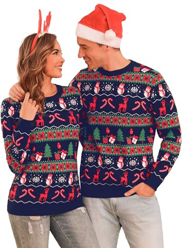 Totatuit Jersey Navideño Mujer Jersey Navidad Mujer Manga Larga Suéter | Estilo Diario, Uso Casual, Combinación Versátil