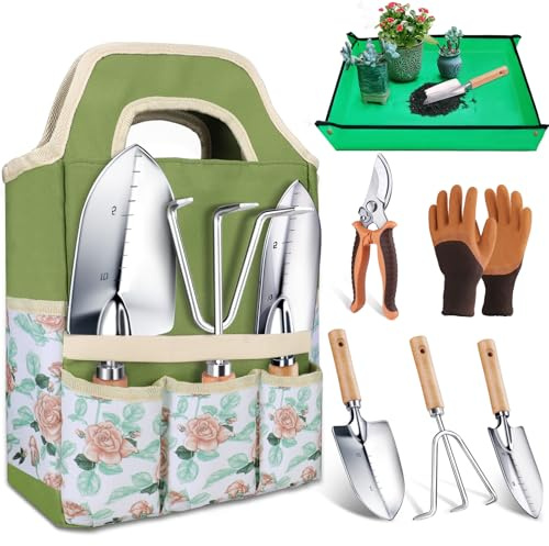 Kynup Gardening Tools, Garden Tools Set with Garden Trowel, Hand Garden Shovel, Gardening Essentials, Supplies, Garden Stuff, Gardening Gifts for women, Gardenig Kit for Starters