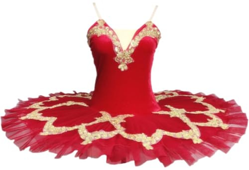 Muteitt Disfraz De Baile del Lago De Los Cisnes para Mujer, Falda Tutú con Lentejuelas Bordadas, Leotardo De Ballet, Falda Estilo Panqueque, Vestido De Bailarina, Ropa De Baile