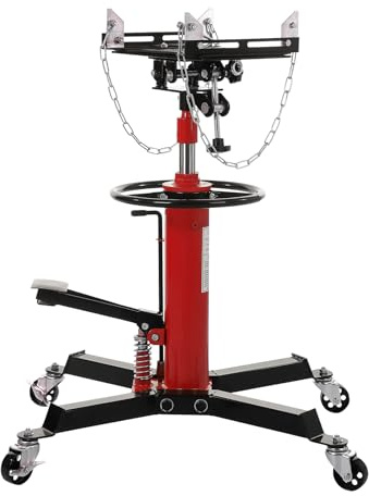 GarveeHome 2-Stage Hydraulic Telescoping Transmission Jack 1100 LBS (1/2 Ton) Capacity, 33.8-72.8 Lifting Height, Heavy Duty with Foot Pedal and 360° Swivel Wheel, Red