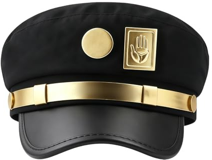 Nereds Cosplay Hat with Gold Pins Anime Adventure Military Flat Cap Pilot Chauffeur Taxi Driver Costume Accessory for Halloween Party