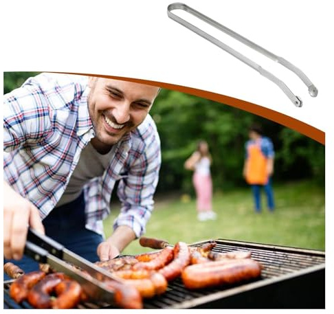 Wakects Pinzas para Girar Salchichas para Barbacoa, Pinzas para Parrilla de Salchichas para Barbacoa de Acero Inoxidable con Largo y Tapa Enrollable, Fácil para, Filete de Tocino y Verduras en