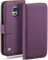 moex Book Case für Samsung Galaxy S5 Mini Handyhülle mit Kartenfach, Hülle klappbar 360 Grad Schutzhülle, Klapphülle Flip Case Cover, PU Leder Handytasche Lederhülle, Lila