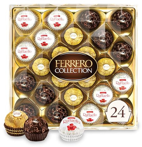 Ferrero Collection, Premium Assorted, Hazelnut, Dark Chocolate and Coconut, 24 Count Treats, 6.1 oz
