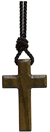 Natürliche Walnuss Holz Kreuz Anhänger Halskette für Männer Frauen Holz Geschenk Halskette