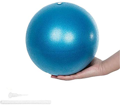 ZHOUZHOU Yoga Ball,25cm Yoga Fitness Ball,Morbida Pilates Palla,Anti Burst Yoga Palla,Palla Pilates Piccola Ginnastica Ritmica con cannuccia gonfiabile,per Core Training Fitness Equilibrio(Blu)