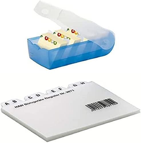 HAN Lernkarteibox CROCO, einfach Vokabeln lernen mit 5-Fächer-Lernsystem + HAN Register A - Z, DIN A7 quer