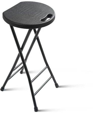 COOZMENT 24-Inch Folding Stool with Handle, Folding Bar Stool with Non-Slip Feet,Folding Chair,Indoor and Outdoor Foldable Stool for Adults,500 lbs Capacity,Kitchen,Game Room(13×11.5×24)