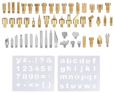 Tiardey 55 ST Träbränningstillbehör Träpräglingsspetsar Carving Tool Kit Branding Gravyr Bits Graveringsverktyg
