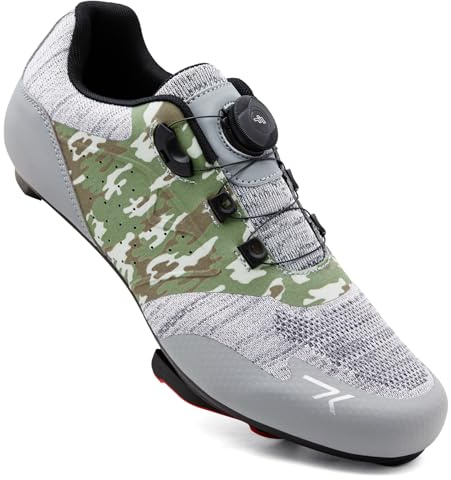 Feyenold Herren Fahrradschuhe Damen Radsport Schuhe Kompatibel mit Peloton & Kompatible Installation Look SPD SPD-SL Delta Lock Pedal Reitschuhe CF 41 EU