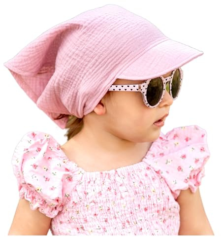 Bubalove Bandana Cappellino con visiera, protezione UV, cappelli ad asciugatura rapida, copricapo per protezione solare, cappello da sole estivo per bambini, peonia, Taglia unica
