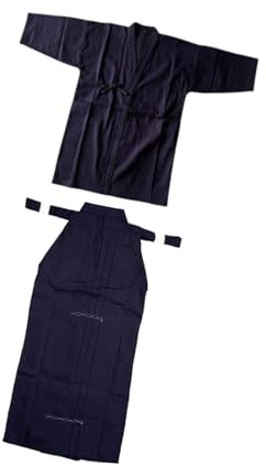 kowaku Japanese Kendo Uniform Set Men Women Iaido Adults Kung Fu Aikido Samurai Hakama, Blue and Blue, 175cm