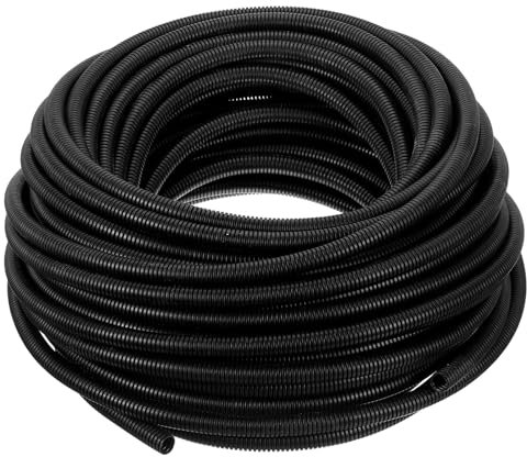 sourcing map Wire Loom Tubing 30M - 10mm, Wire Conduit Hose Cord Protector Cable Sleeves Flexible Electrical Wire Cover