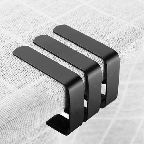 Tissting Pinces à Nappe, 4 Pièces Supports de Nappe en Acier Inoxydable avec Adhésion Anti-Glissement pour Tables Jusqu'à 3 cm d'Épaisseur - Idéales pour Pique-Niques, Fêtes et Usage Extérieur