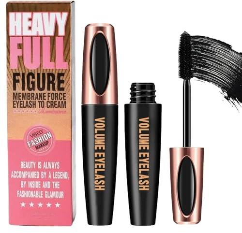 Waterproof Black Mascara for Volume, Length & False Lash Effect，Volumizing, Curling- No Smudging, Long-Lasting 4D Fibre Mascara