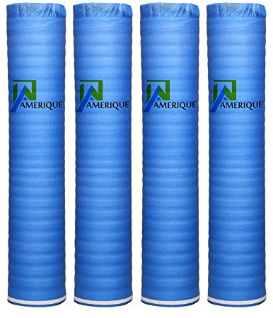 AMERIQUE 800SQFT 4TH Generation Blue 2MM Thick Flooring Underlayment Padding 3-in-1 Heavy Duty Foam with Tape & Vapor Barrier