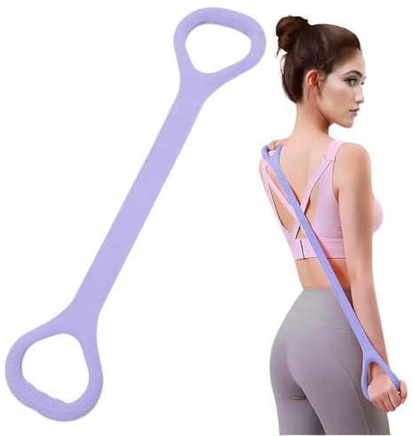 Bande de Résistance Elastique pour Exercices D'étirement du Dos pour Étirements Dos/Bras/Épaules, Yoga, Pilates et Fitness (Bande Élastique de Résistance-B)