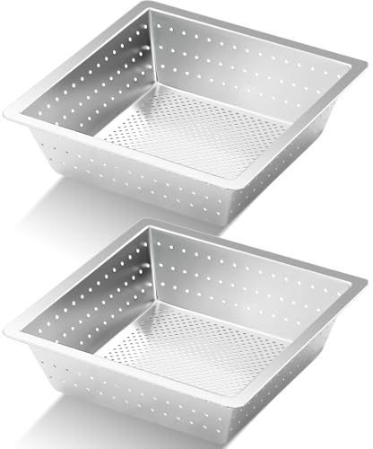 Tuanse 2 Pcs 10 x 10 x 3 Inch Stainless Steel Commercial Floor Drain Strainer Square Floor Drain Filter Accessories for Commercial Kitchen Restaurant Diner Cafe