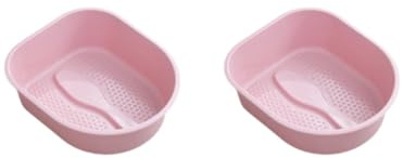 Set di 2 vasche per pediluvio versatili per pediluvio per piedi secchi e screpolati, per pedicure, rosa, 38,5 x 33 x 11,5 cm
