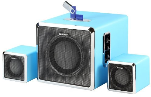 Musicman BT-X3 2.1 Soundstation Bluetooth Lautsprecher (27 Watt RMS) blau