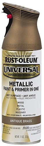 Rust-Oleum 260728 Universal All Surface Metallic Spray Paint, 11 oz, Antique Brass