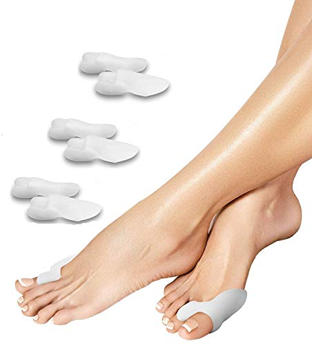 feifanshop Juego de 6 separadores de dedos para juanetes, férula para dedos de los pies para hombre y mujer, protector de juanetes, también para zapatos, almohadillas correctoras para juanetes