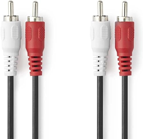 CABLEPELADO Câble audio 2 x mâle/2 x mâle | Câble audio double | Convient pour Blu-Ray, home cinéma, caisson de basses, équipements HiFi, HDTV, stéréo, 2,50 m