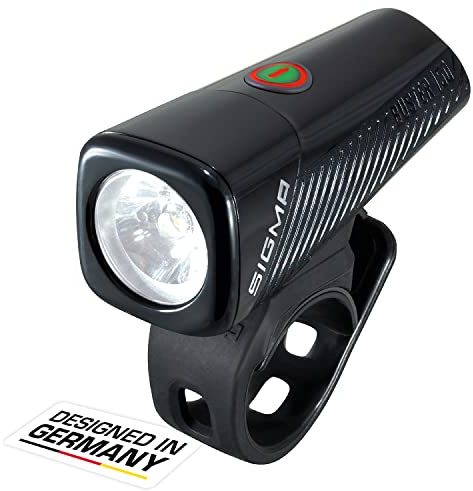 SIGMA Buster 150 FL ou kit d'éclairage Buster 150 FL et Nugget II Flash | Lampe de vélo à LED de 150 lumens | Lampe Frontale à Piles avec 5 Modes d'éclairage | Fonction Quick-Release